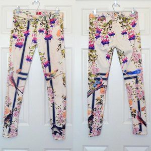 Mother The Looker Floral Spring Bird Jeans